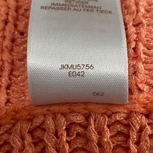 JH Collectibles Single Button 3/4 Flutter Sleeve Knit Sweater Cardigan Peach L - Picture 4 of 7